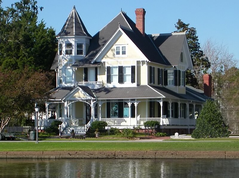 Roof color example for a Victorian-style home exterior