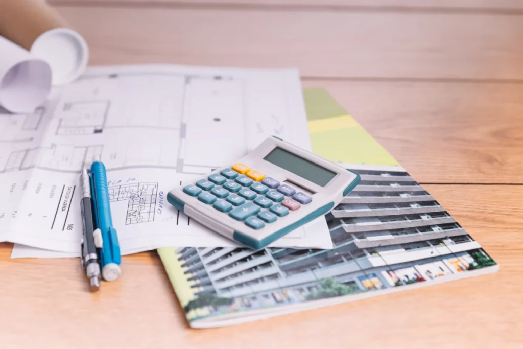 Calculate material needs using the close-up calculator on blueprints.
