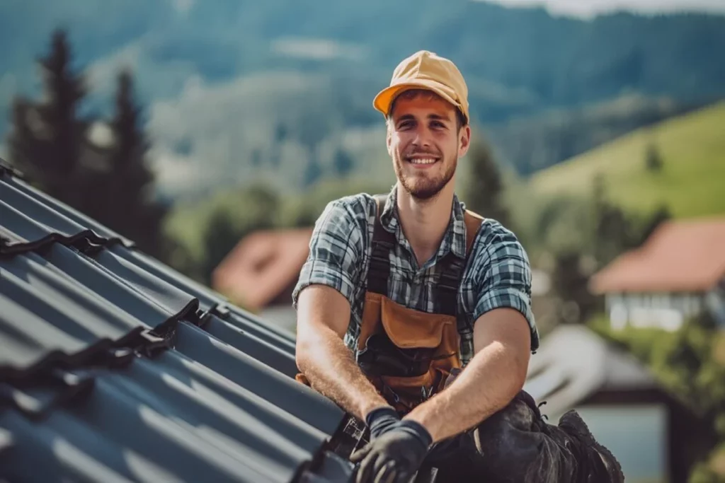 Roofer at Work