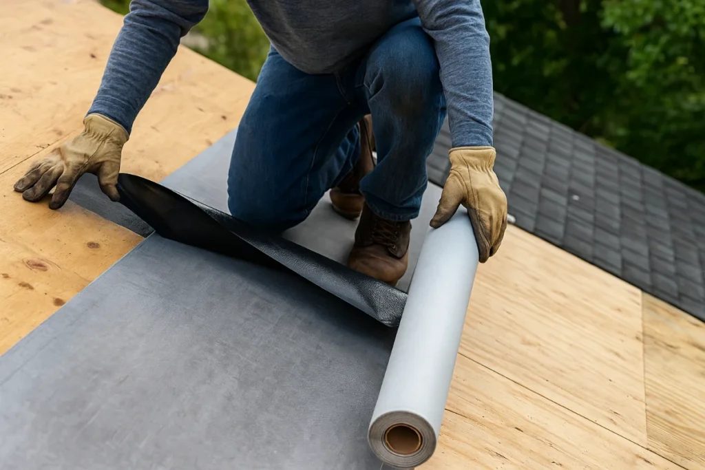 Nail Sealing Secondary Water Barrier on Roof Deck