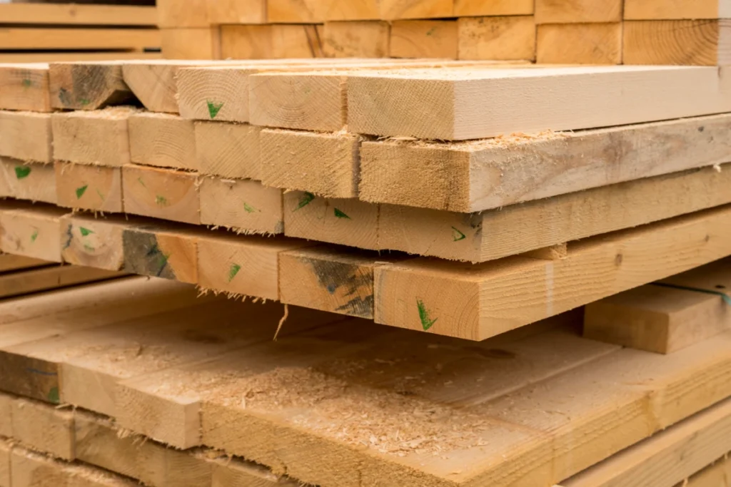 Pile of wood planks